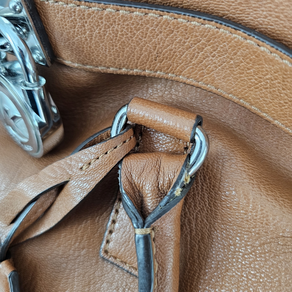 Michael Kors Tan Satchel with Silver Hardware - Picture 9 of 16